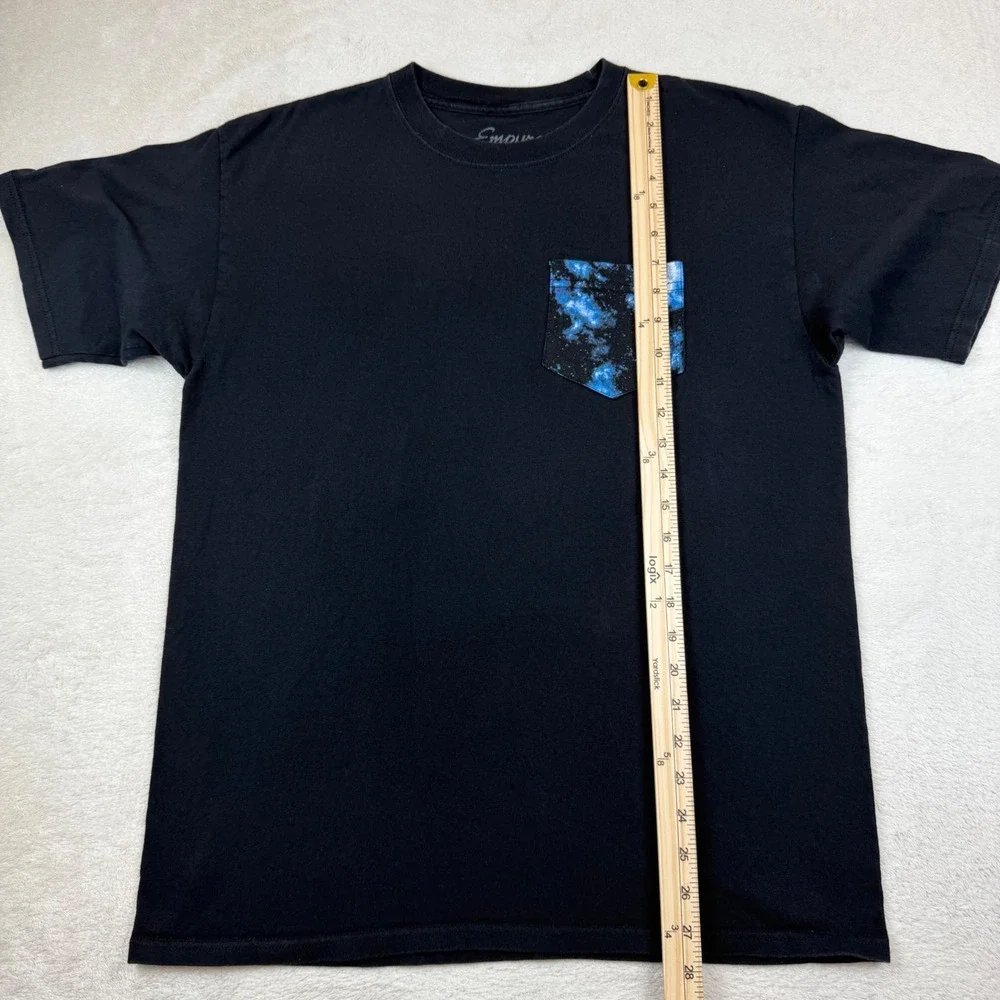 Empyre Worldwide Mens Large Black Pocket T-Shirt Galaxy Space Print Cotton‎ Tee